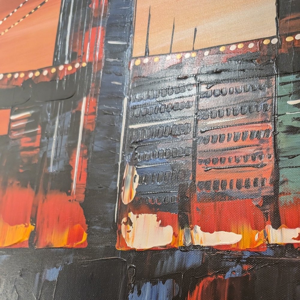 Large Abstract NYC Skyline Triptych - 3 Panel Canvas Wall Art 48x32 - New York - Picture 12 of 14